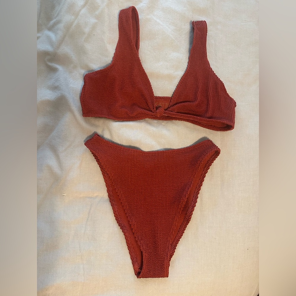 Skatie Terracotta Textured Bikini